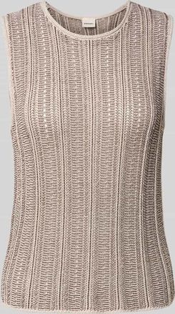 Stefanel Tanktop in Strick-Optik mit Rundhalsausschnitt in Dunkelbraun, Gr&ouml;&szlig;e XL