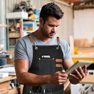OEM Delantales De Lona, Delantales De Cocina, Delantales De Trabajo Para Hombres Y Mujeres, Delantales Ajustables Con 3 Bolsillos
