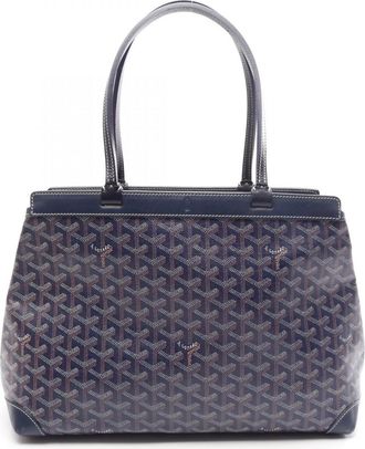 Goyard Multi-Color Navy Coated Canvas Leather Handbag Tote Bag (Pre-Owned)