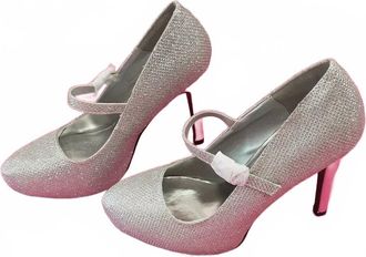 Qupid Womens Glittery Platform Shoes With Buckle Strap In Silver