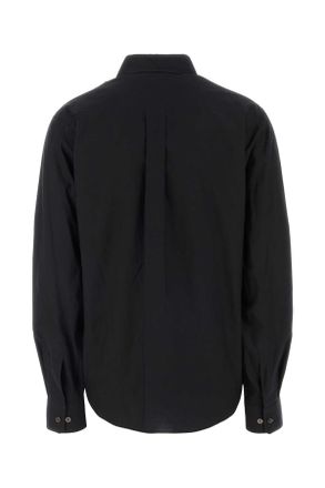 Christophe Lemaire Womens Black Poplin Shirt Squidink Exterior: Cotton Silk Camicie