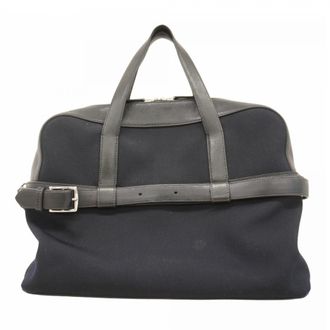 Herm&egrave;s Black Canvas Tote Bag (Pre-Owned)