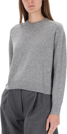 Theory Cashmere Cropped Sweater - Gray