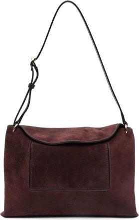 Wandler Maroon suede shoulder bag