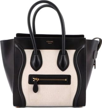 Celine Bicolor Luggage Bag Leather Micro tote bag - Zwart