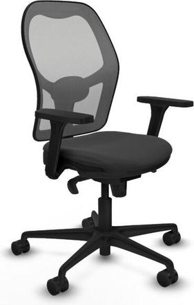 Piqueras y Crespo Piqueras Y Crespo - Jorquera Sincro Malla Gris Similpiel Gris Oscuro Brazos 3d Base Nailon Ruedas 65mm Nailon