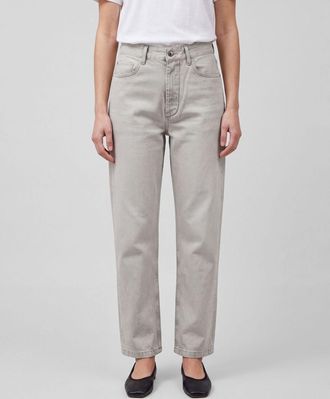 STUDIO NICHOLSON Jeans Barra a vita alta in denim di cotone con gamba dritta