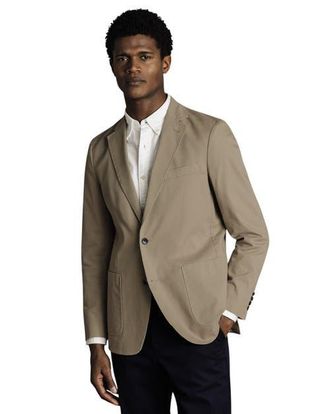 CHARLES TYRWHITT Cotton Stretch Jacket in Stone at Nordstrom, Size 42