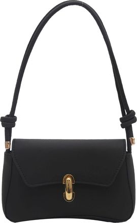 Generic Womens Classic Shoulder Bag, Comfortable PU Handbag, Elegant Lock Design, Adjustable Shoulder Strap, Suitable for Office, Travel and Daily Use (black,