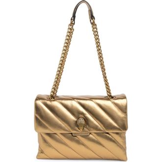 Kurt Geiger Large Soho Leather Shoulder Bag in Bronze at Nordstrom Rack