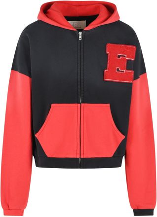 ERL Black Varsity Hooded Cotton Sweatshirt