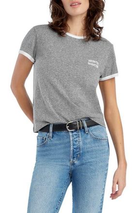 Favorite Daughter The Collegiate Ringer Graphic T-Shirt in Heather Grey/White at Nordstrom, Size X-Small