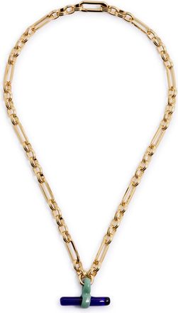 Sandralexandra T-bar 18kt Gold-plated Necklace - Green - One Size