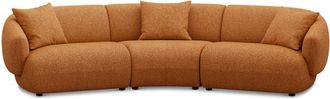 Castlery Auburn Curve Sofa Customized, Performance Boucle, Rust, Spill Resistant, Modular for Sofas, Castlery