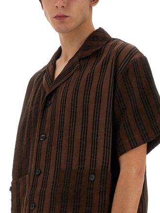 Uma Wang Striped Viscose Blend Shirt - Multicolor