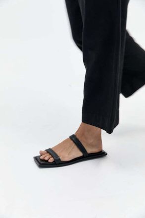 St.Agni Minimal Two Strap Slide - BlackBlack / 6(36)