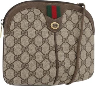 Gucci Pre-owned Vintage GG Canvas Schoudertas - Dames - Vintage Schoudertas - Beige - ONE Size - Leer - Vintage