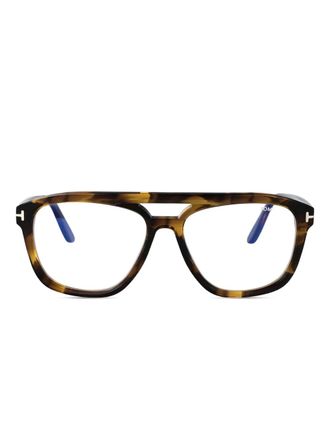 Tom Ford Eyewear logo-print glasses - Brown