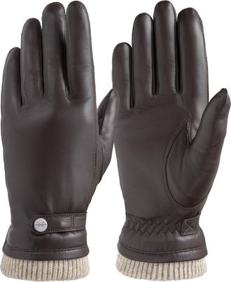 Pearlwood Lederhandschuhe PEARLWOOD SUNNY, Damen, Gr. 7.5, braun (dunkelbraun), Schafsleder, Handschuhe Lederhandschuhe, anschmiegsamer Elastikbund sch&uuml;tz vor W