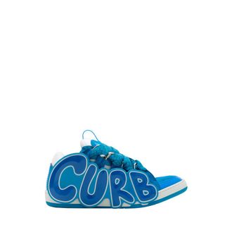 Lanvin Curb Patch Sneakers In Leather in Blue at Nordstrom, Size 37