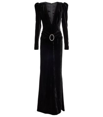 Alessandra Rich Embellished velvet gown