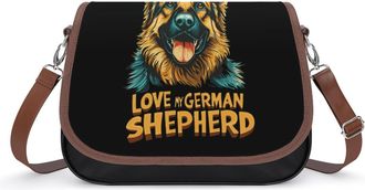 Generic I LOVE MY GERMAN SHEPHERD Womens Crossbody Bag Fashion Shoulder Handbags Message Tote Bag with Adjustable Strap