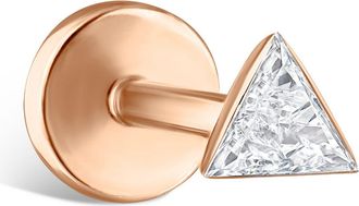 Maria Tash Invisible Set Triangle Diamond Threaded Stud Earring in Rose Gold at Nordstrom, Size 3