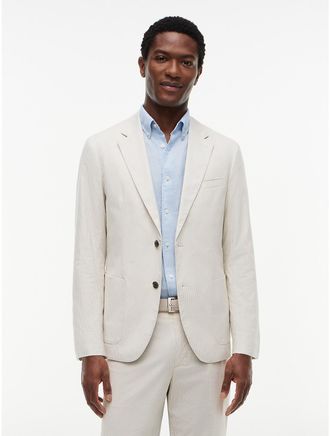 Tommy Hilfiger Mens Regular Fit Dobby Blazer - Sandalwood - 42