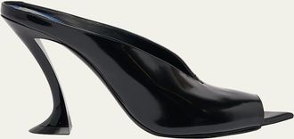 Lanvin Leather Peep-Toe Stiletto Mules