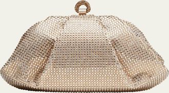 Judith Leiber Gemma Pleated Crystal Clutch Bag