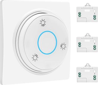 OEM Conjunto De Interruptores Inal&aacute;mbricos Rf Impermeables - Sin Pilas - Con Receptor Y Mando A Distancia Para Uso Interior Y Exterior (1 Interruptor Y 3 