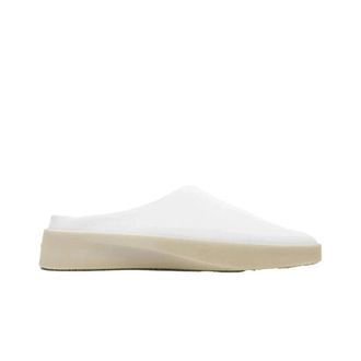 Wolf & Shepherd Cruise Mule Mens White Leather Slip On Casual Shoes HAWK2336