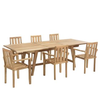 Macabane Muebles de jard&iacute;n de teca para 8/10 personas