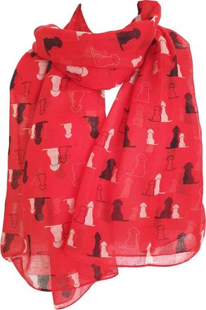 GlamLondon Retriever Labrador Dog Scarf Womens Fashion Large Lightweight Wrap Scarves (Red)