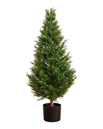 Nearly Natural 3Ft Indoor/Outdoor Uv-Resistant Artificial Rosemary Cone Topiary Tree