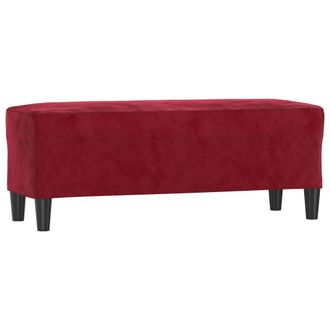 vidaXL Vidaxl - Panca Rosso Vino 100x35x41 Cm In Velluto