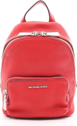 Michael Kors Red Color Leather Backpack (Pre-Owned)