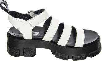Steve Madden Platte Sandalen - Dames - Sandalen met hakken - Wit - 38 1/2 EU - Leer - Schoenen
