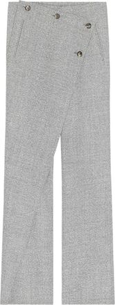 Courrèges Pantaloni con bottoni Oblique - Grigio