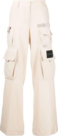 Off-white Toybox wide-leg cargo trousers - women - Virgin Wool - 40 - Neutrals