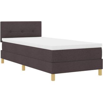 vidaXL Cama Box Spring Con Colch&oacute;n Marr&oacute;n Oscuro 80 X 200 Cm Tela Vidaxl