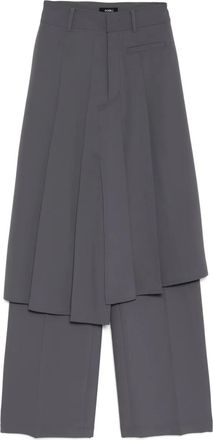 GOEN.J Pantaloni plissé dritti asimmetrici - Grigio