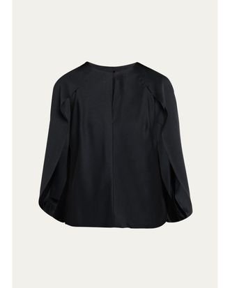 SIMKHAI Lauren Satin Cape Top