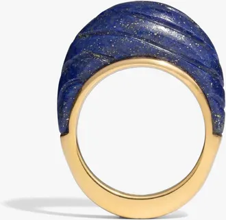Awe Inspired Terra Futura Carved Wave Ring in Blue/14K Gold Vermeil at Nordstrom, Size 9