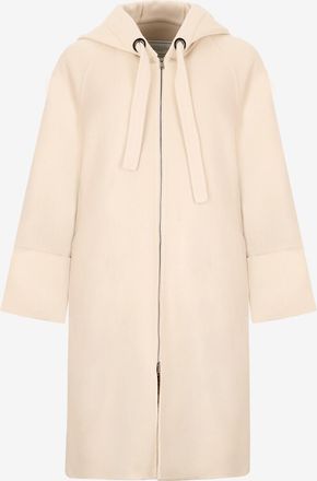 Antonelli Kapuzen-Cape-Mantel aus Wollflanell Gianduiotto