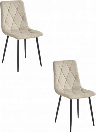 OEM Silla Libra - Terciopelo Beige Fresco / Patas Negras X 2