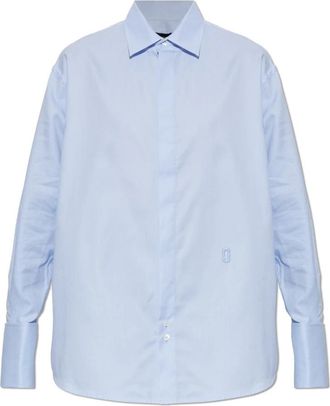 Marc Jacobs Logo Shirt - Dames - Overhemden - Blauw - S - Katoen - Overhemden