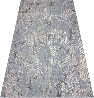 RugsX Rugsx - Alfombra Structural Sole D3842 - Hex&aacute;gonos Tejido Plano Gris / Beige Grey 120x170 Cm