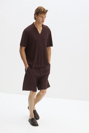 H&M Four-way Stretch Loose Fit Shorts in Dark Brown at Nordstrom, Size 31