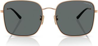 Vogue Eyewear 57mm Square Sunglasses in Rose Gold Polarized at Nordstrom